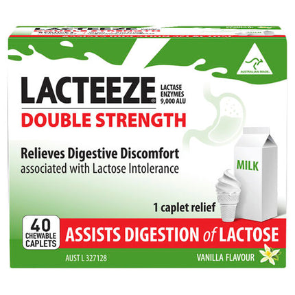Lacteeze Double Strength 40 Chewable Caplets