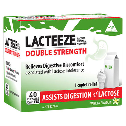 Lacteeze Double Strength 40 Chewable Caplets