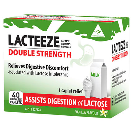 Lacteeze Double Strength 40 Chewable Caplets