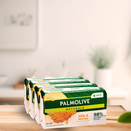 Palmolive Naturals Replenishing Soap with Milk & Honey 90g - 4 Pack