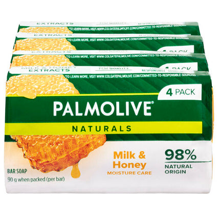 Palmolive Naturals Replenishing Soap with Milk & Honey 90g - 4 Pack
