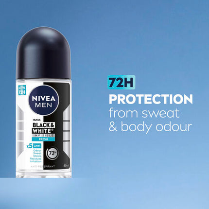 Nivea Deodorant Roll On Men Black And White Fresh 50mL