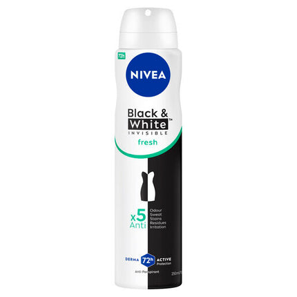Nivea Invisible for Black & White Fresh Aerosol Deoderant 250mL
