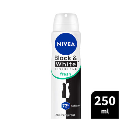 Nivea Invisible for Black & White Fresh Aerosol Deoderant 250mL