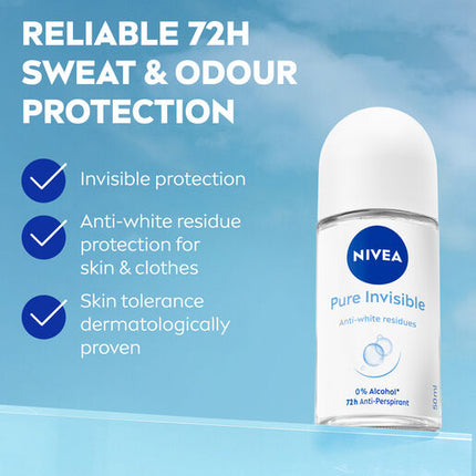 Nivea Deodorant Roll On Pure Invisible 50mL