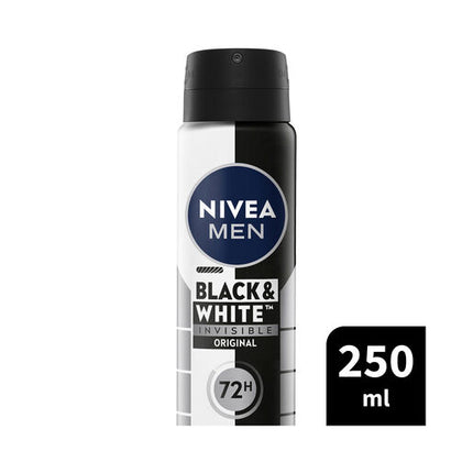 Nivea Deodorant Aerosol Men Invisible Black And White 250mL