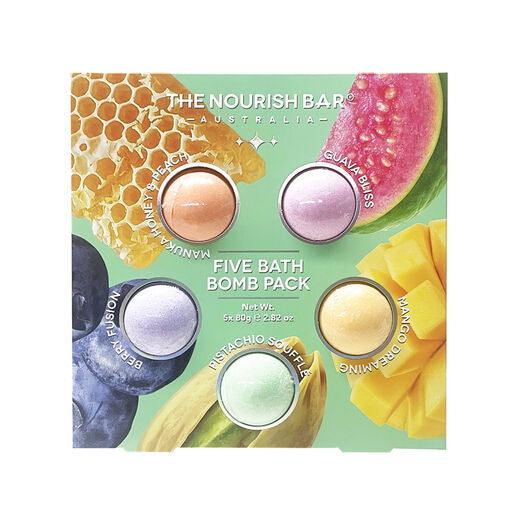 The Nourish Bar Five Bath Bomb Pack