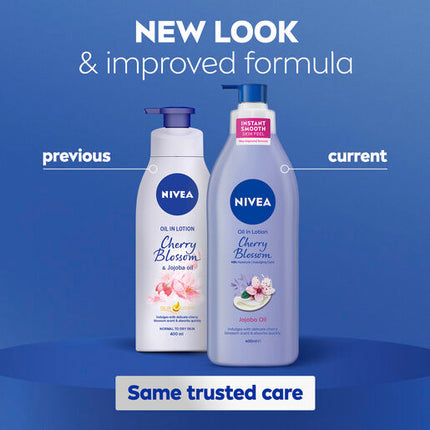 Nivea Body Oil Lotion Cherry Blossom Jojoba 400mL