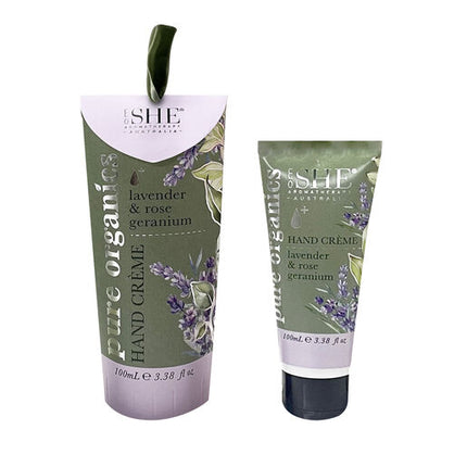 SHE Pure Organics Hand Cream Lavender & Rose Geranium 100Ml