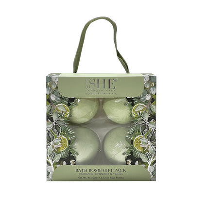 SHE Pure Organics Bath Bomb Set Palmarosa Bergamot & Vanilla