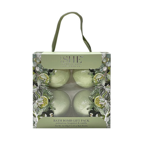 SHE Pure Organics Bath Bomb Set Palmarosa Bergamot & Vanilla