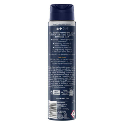 Nivea Deodorant Deep Espresso Aerosol 250mL