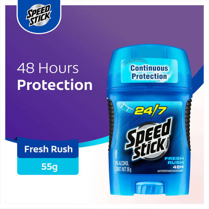 Mennen Speed Stick Men Antiperspirant Deodorant Continuous Protection Fresh Rush 48 Hour Protection 55g