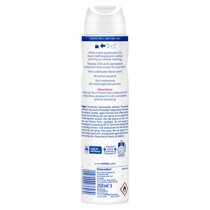 Nivea Invisible Black & White Clear Aerosol Deodorant 250mL