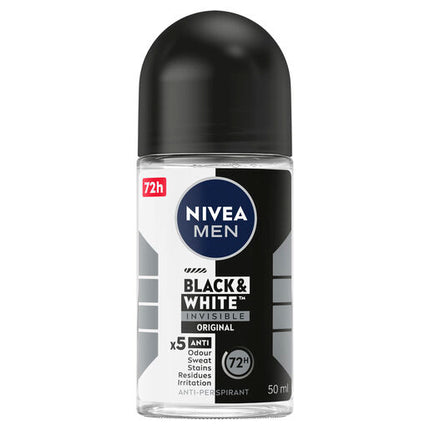 Nivea Deodorant Roll On Men Invisible Black And White 50mL