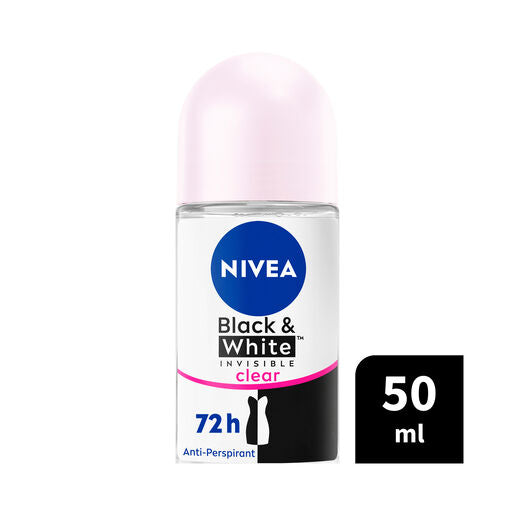 Nivea Deodorant Roll On Invisible Black And White Clear 50mL