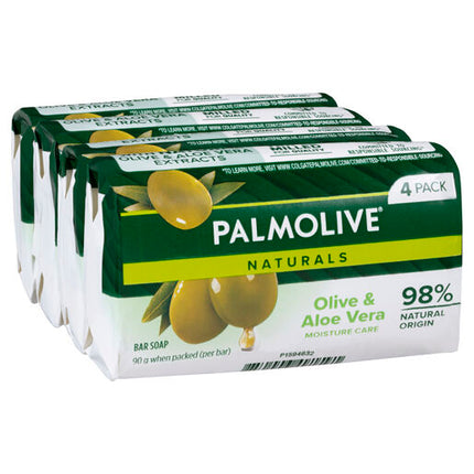 Palmolive Naturals Moisture Care Soap with Olive & Aloe Vera 90g - 4 Pack