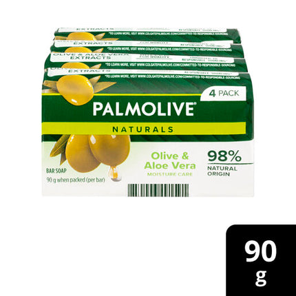 Palmolive Naturals Moisture Care Soap with Olive & Aloe Vera 90g - 4 Pack