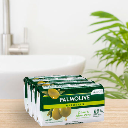 Palmolive Naturals Moisture Care Soap with Olive & Aloe Vera 90g - 4 Pack
