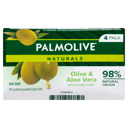 Palmolive Naturals Moisture Care Soap with Olive & Aloe Vera 90g - 4 Pack