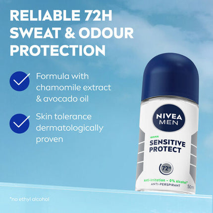 Nivea Deodorant Roll On Men Sensitive Prot 50mL