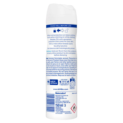 Nivea Invisible for Black & White Fresh Aerosol Deoderant 150mL