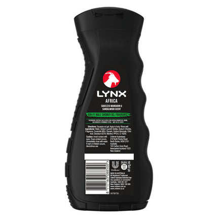 Lynx Body Wash 8-hour refreshing scent Africa shower gel with squeezed mandarin and sandalwood notes 400 ml