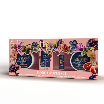 SHE Hemp Body Pamper Set Juniper Berry & Lavender Spike