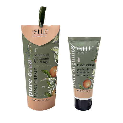 SHE Pure Organics Hand Cream Patchouli Geranium & Orange 100Ml