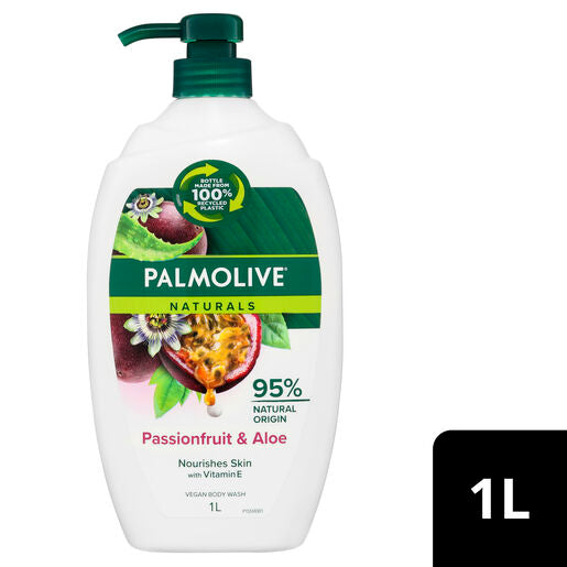 Palmolive Naturals Vegan Body Wash Passionfruit & Aloe 1L