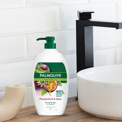 Palmolive Naturals Vegan Body Wash Passionfruit & Aloe 1L