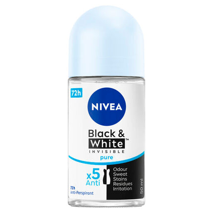 Nivea Deodorant Roll On Invisible Black And White Pure 50mL