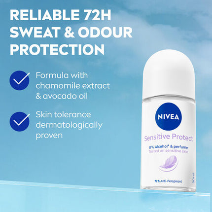 Nivea Deodorant Roll On Sensitive Protect 50mL