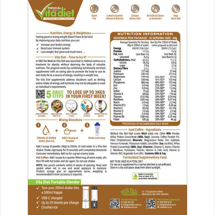 Vita Diet Iced Coffee Pouch 18 Pack