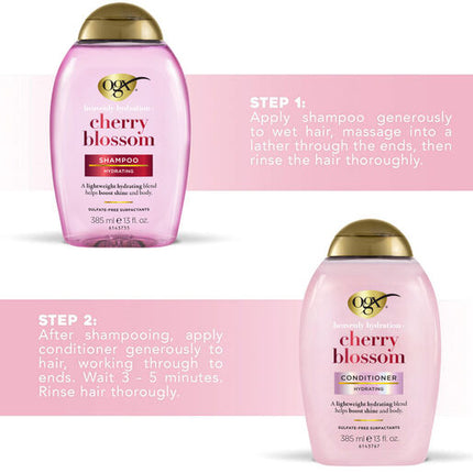 Ogx Heavenly Hydration + Shine Cherry Blossom Shampoo For Thin And Fine Hair 385mL