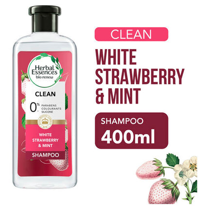 Herbal Essences Bio: Renew Silicone Free White Strawberry & Mint Clean 90% Natural Origin Shampoo 400 ml