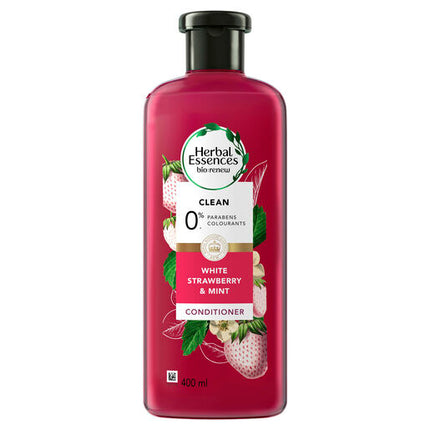 Herbal Essences Bio: Renew White Strawberry & Mint Clean 90% Natural Origin Conditioner 400 ml