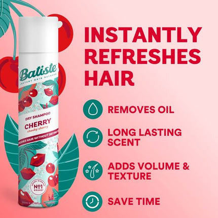 Batiste Cherry Dry Shampoo Floral Fragrance Instant Hair Refresh 200 mL
