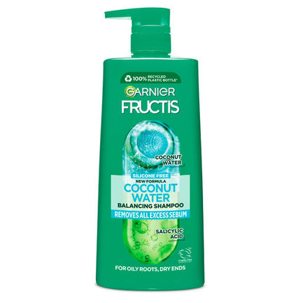 Garnier Fructis Coconut Water Shampoo 850ml for Oily Roots, Dry Ends