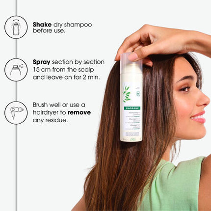 Klorane Dry Shampoo with Oat & Ceramide Dark Hair Tinted 150ml - All Hair Types