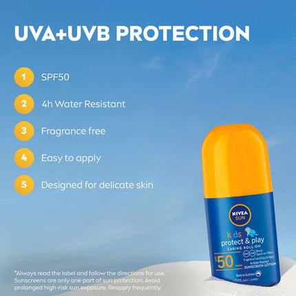 Nivea Kids Caring Roll On Sun Lotion SPF50+ 65mL