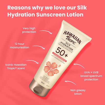 Hawaiian Tropic Silk Hydration Sunscreen Lotion SPF 50+ 180mL