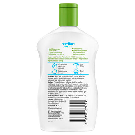 Hamilton Sun Active Family SPF50+ Lotion 250mL