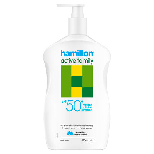 Hamilton Sun Active Family SPF50+ Lotion 500mL