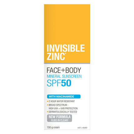 Invisible Zinc Face & Body Sunscreen SPF50+ 150g