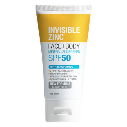 Invisible Zinc Face & Body Sunscreen SPF50+ 150g