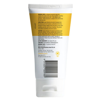 Invisible Zinc Face & Body Sunscreen SPF50+ 150g