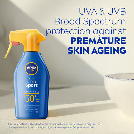 Nivea Sun Ultra Sport Cooling Sunscreen Trigger Spray SPF 50+ 300mL