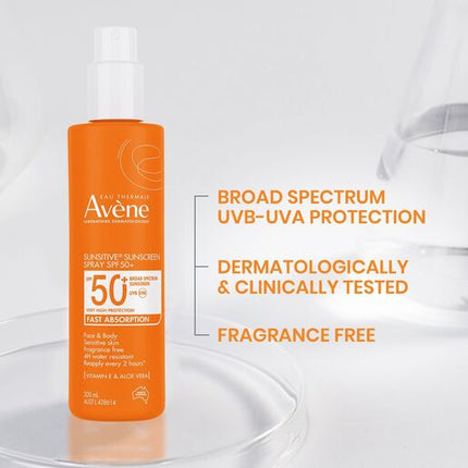 Avène Sunsitive Sunscreen Spray SPF50+ 200ml