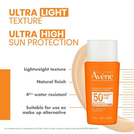 Avène Sunsitive Sunscreen Tinted Fluid SPF50+ 50ml
